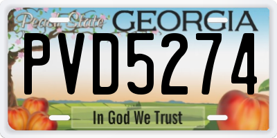 GA license plate PVD5274