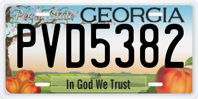 GA license plate PVD5382