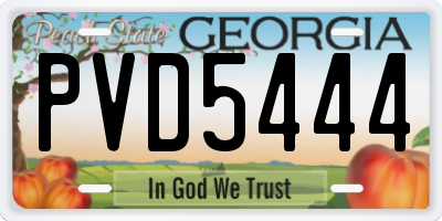 GA license plate PVD5444