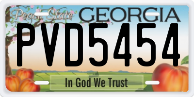 GA license plate PVD5454