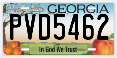 GA license plate PVD5462