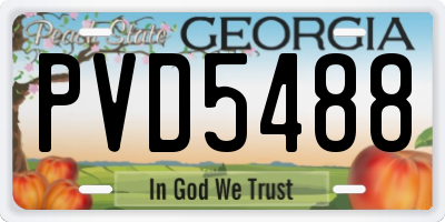 GA license plate PVD5488
