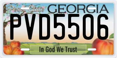 GA license plate PVD5506