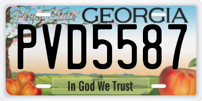 GA license plate PVD5587