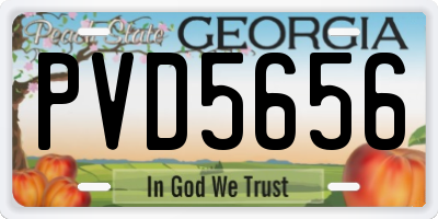 GA license plate PVD5656