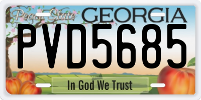 GA license plate PVD5685