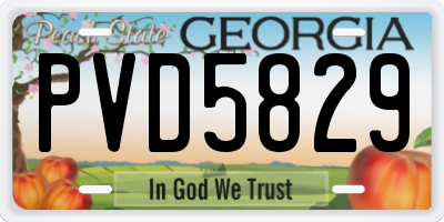 GA license plate PVD5829