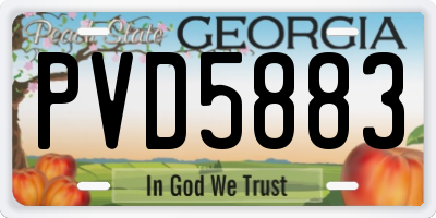 GA license plate PVD5883