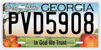GA license plate PVD5908