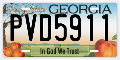GA license plate PVD5911
