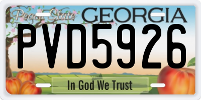 GA license plate PVD5926