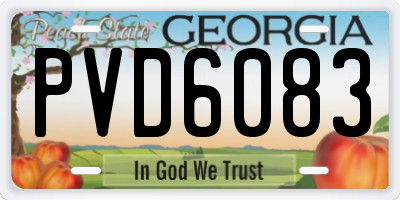 GA license plate PVD6083