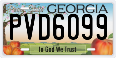 GA license plate PVD6099