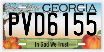 GA license plate PVD6155
