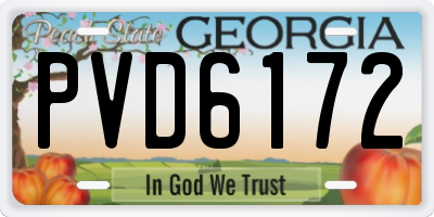 GA license plate PVD6172