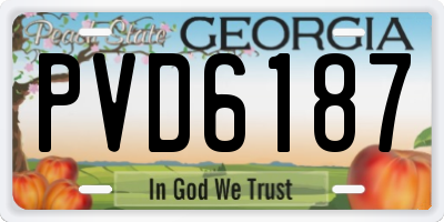 GA license plate PVD6187