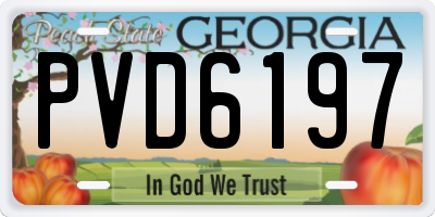 GA license plate PVD6197