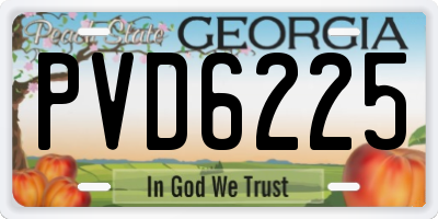 GA license plate PVD6225