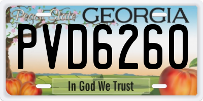 GA license plate PVD6260