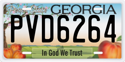 GA license plate PVD6264