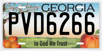 GA license plate PVD6266