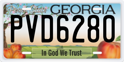 GA license plate PVD6280