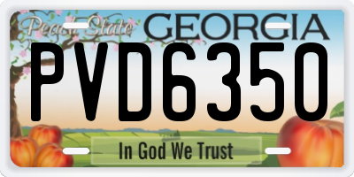 GA license plate PVD6350