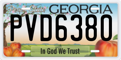 GA license plate PVD6380