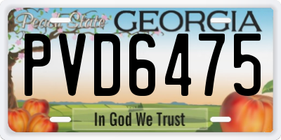 GA license plate PVD6475