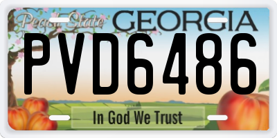 GA license plate PVD6486