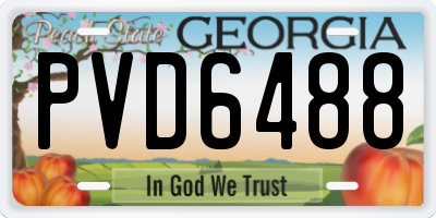 GA license plate PVD6488