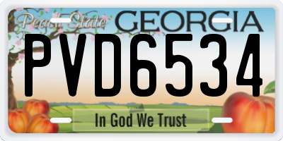 GA license plate PVD6534