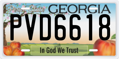 GA license plate PVD6618