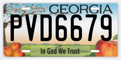 GA license plate PVD6679