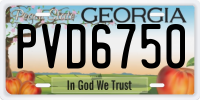 GA license plate PVD6750