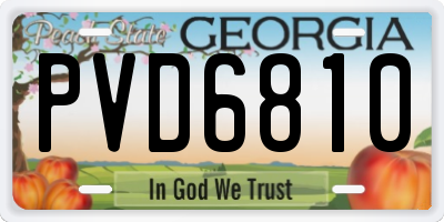 GA license plate PVD6810