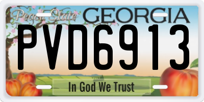 GA license plate PVD6913