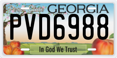 GA license plate PVD6988
