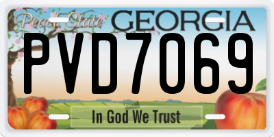 GA license plate PVD7069