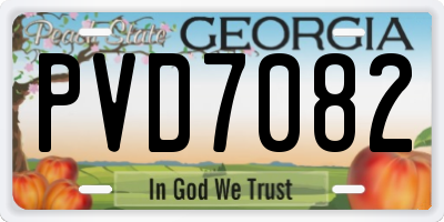 GA license plate PVD7082