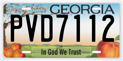 GA license plate PVD7112
