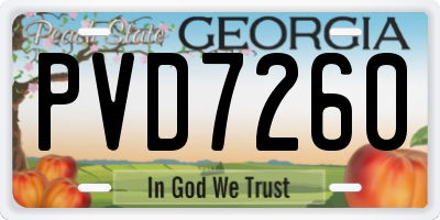 GA license plate PVD7260