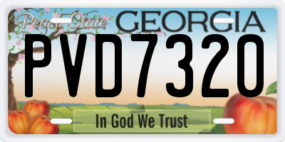 GA license plate PVD7320
