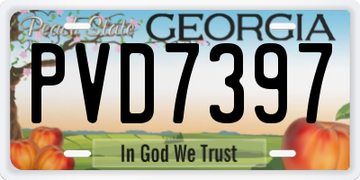 GA license plate PVD7397