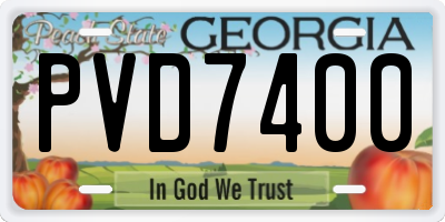 GA license plate PVD7400