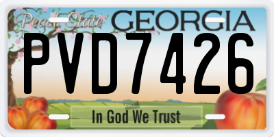 GA license plate PVD7426