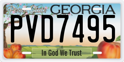 GA license plate PVD7495