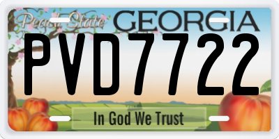 GA license plate PVD7722