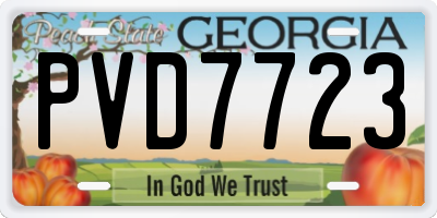 GA license plate PVD7723