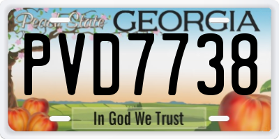 GA license plate PVD7738